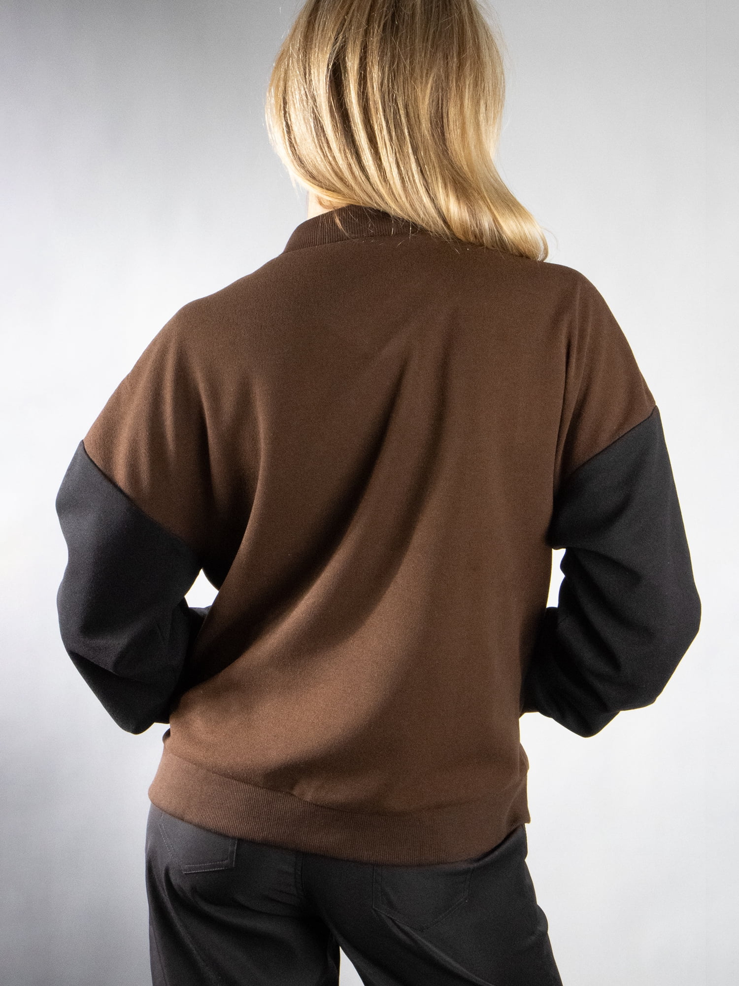 DARING DIVA Women's Stylish Crew Neck Long Sleeve Jacket XS Brown
