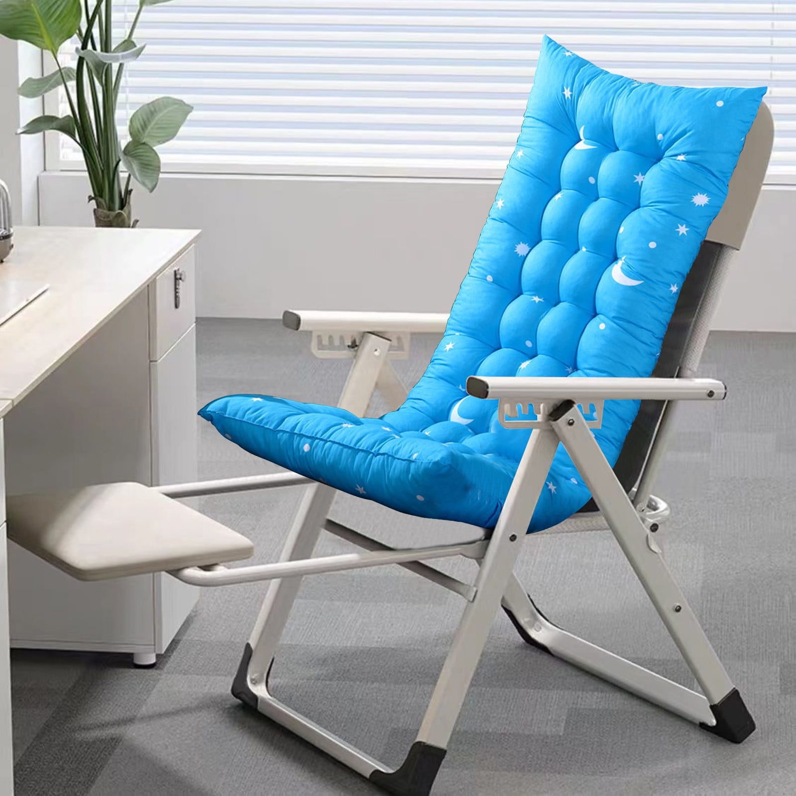 Long Rocking Chair Cushion, Thickened and Non-Slip Patio Cushions for Outdoor Furniture. 15.6X42.9X3.12 Inch Blue