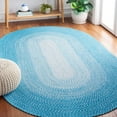 thumbnail image 2 of SAFAVIEH Braided Evangeline Bordered Machine Washable Reversible Area Rug, Aqua, 5' x 8' Oval, 2 of 9