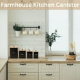 thumbnail image 4 of Perfnique Kitchen Canisters, Farmhouse Kitchen Counter Set of 4, Coffee Tea Sugar Jars Food Storage Container (Black), 4 of 7