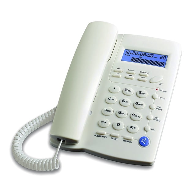 Teléfono fijo Ornin Y043 con cable para el hogar, identificador de llamadas/llamada en espera, fácil