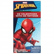 Paper Magic Group 4155635-ACAMZ Spiderman Marvel Valentine's Day Cards and Temporary Tattoos for Kids, 64 Piece