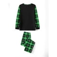 thumbnail image 6 of Christmas Family Pajamas Matching Set, Long Sleeve Cartoon Dinosaur Print T-shirt Plaid Pants Sleepwear Loungewear, 6 of 8