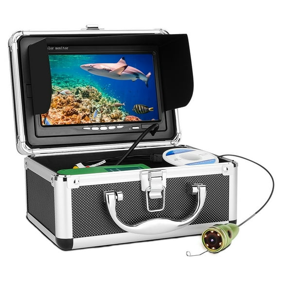 Kit de Caméra Vidéo de Pêche sous-Marine 1000TVL 6 Pcs LED IR/blanc avec Moniteur Couleur 7 Pouces 10M 15M 20M 30M Détecteur de Glace, Haute Définition