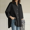 thumbnail image 2 of T Shirts for Women Casual Tops Plus Size Solid Pocket Loose Blouse Button Long Sleeve Tee Shirt Top, 2 of 6