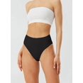 thumbnail image 5 of Women'S Large Size Cotton Half-Cover Hip High Waist Solid Color High Slit Briefs Black S, 5 of 9