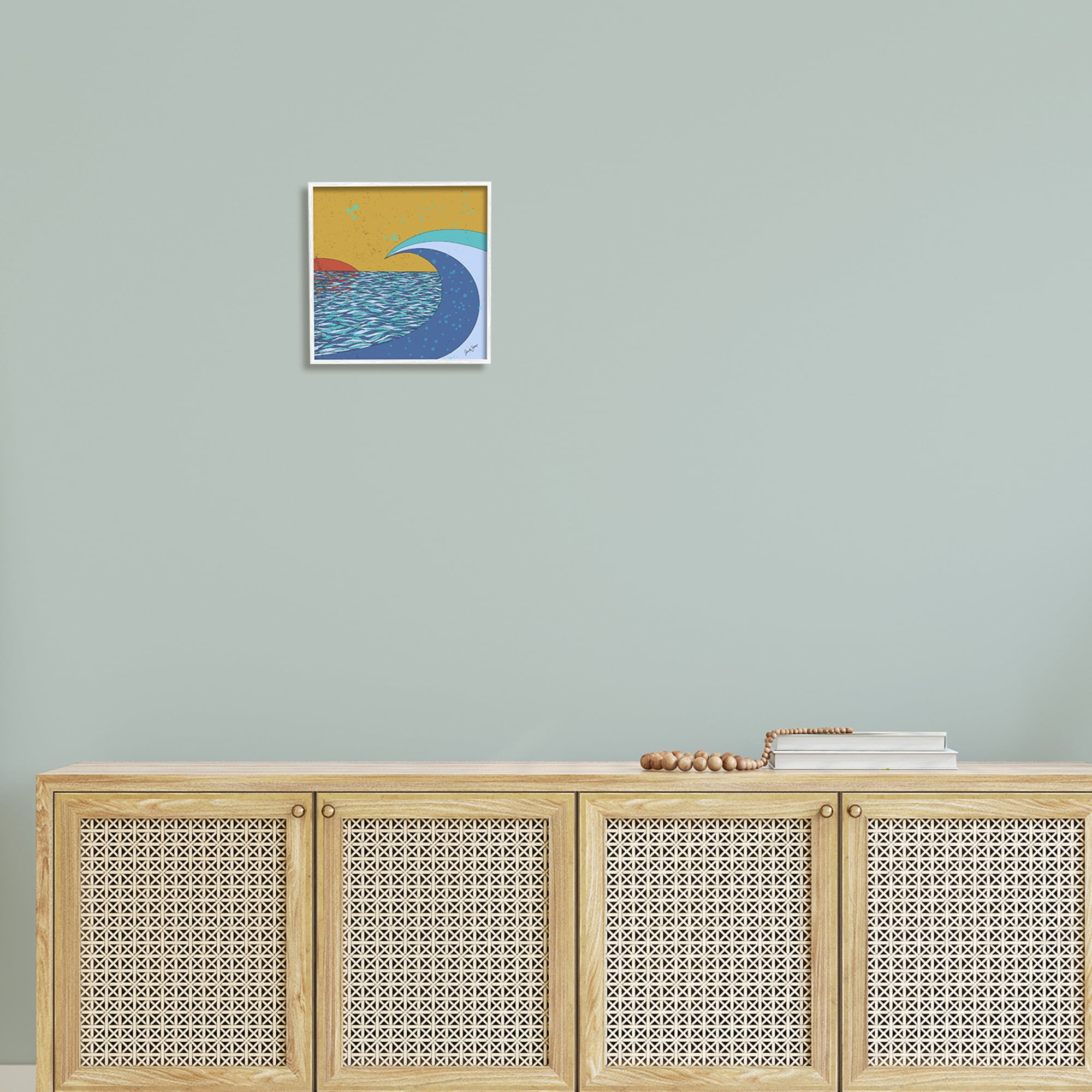 Stupell Industries Sunset Tidal Wave Busy Abstract Ocean Horizon Landscape, 12 x 12, Design by Trish Sierer
