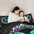 thumbnail image 4 of Homewish Colorful Butterflies 7-Piece Bedding Comforter Set,Retro Flower Floral King Bedding Sets,Boho Moon Sun Bed Sheets For Boys Girl,Super Cozy Room Decor Reversible, 4 of 8