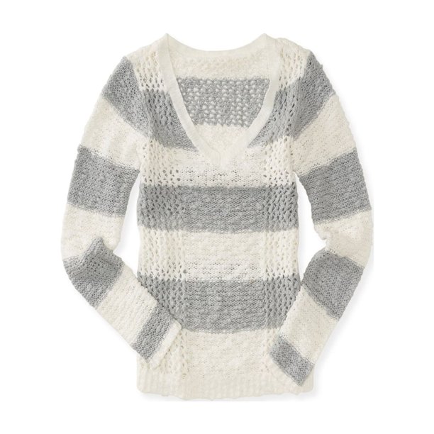 Suéter de Punto Aeropostale Mujer Colorblock Gris Extragrande