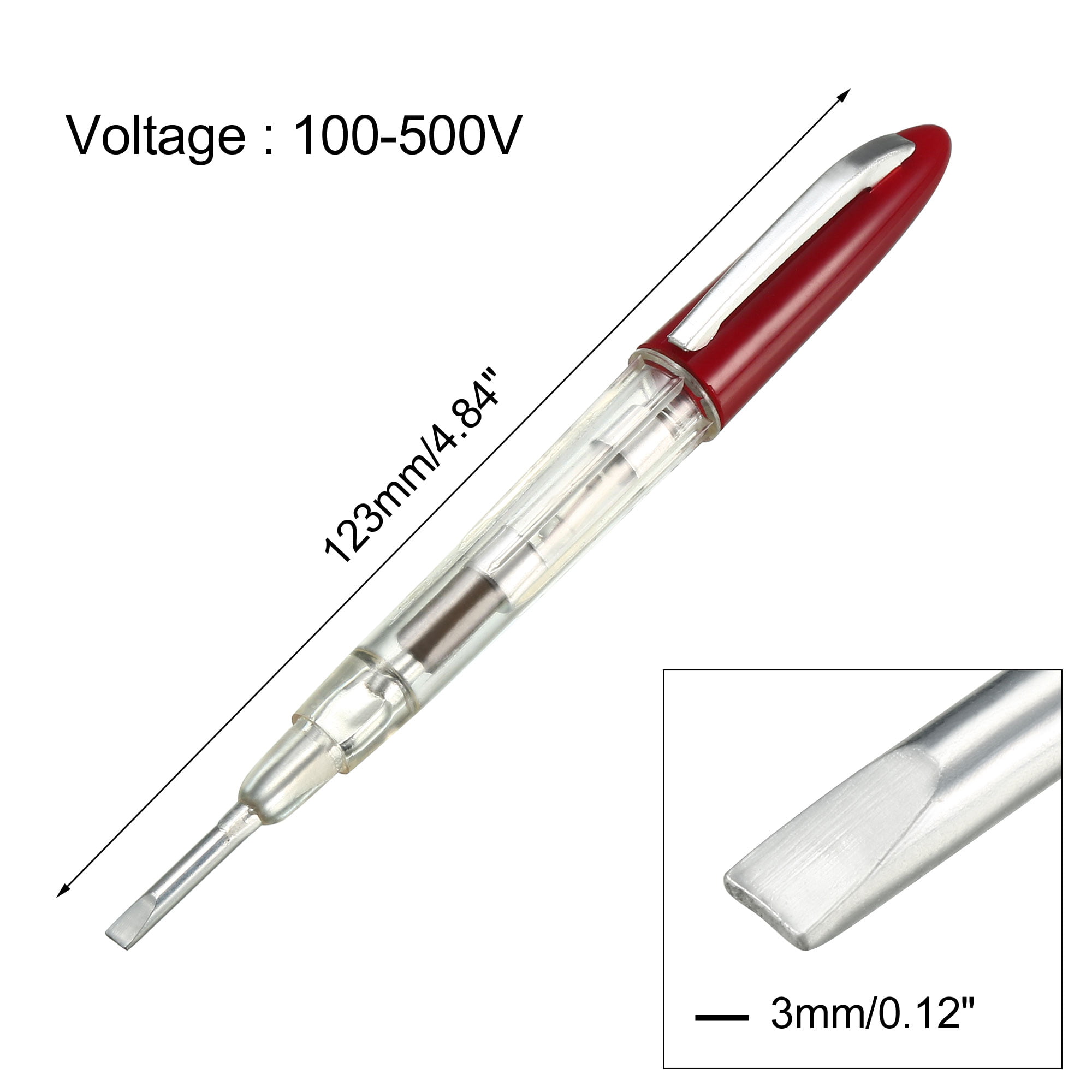 Circuit Tester 3mm Slot Voltage Tester Pen Screwdriver AC 100-500V 6pcs 
