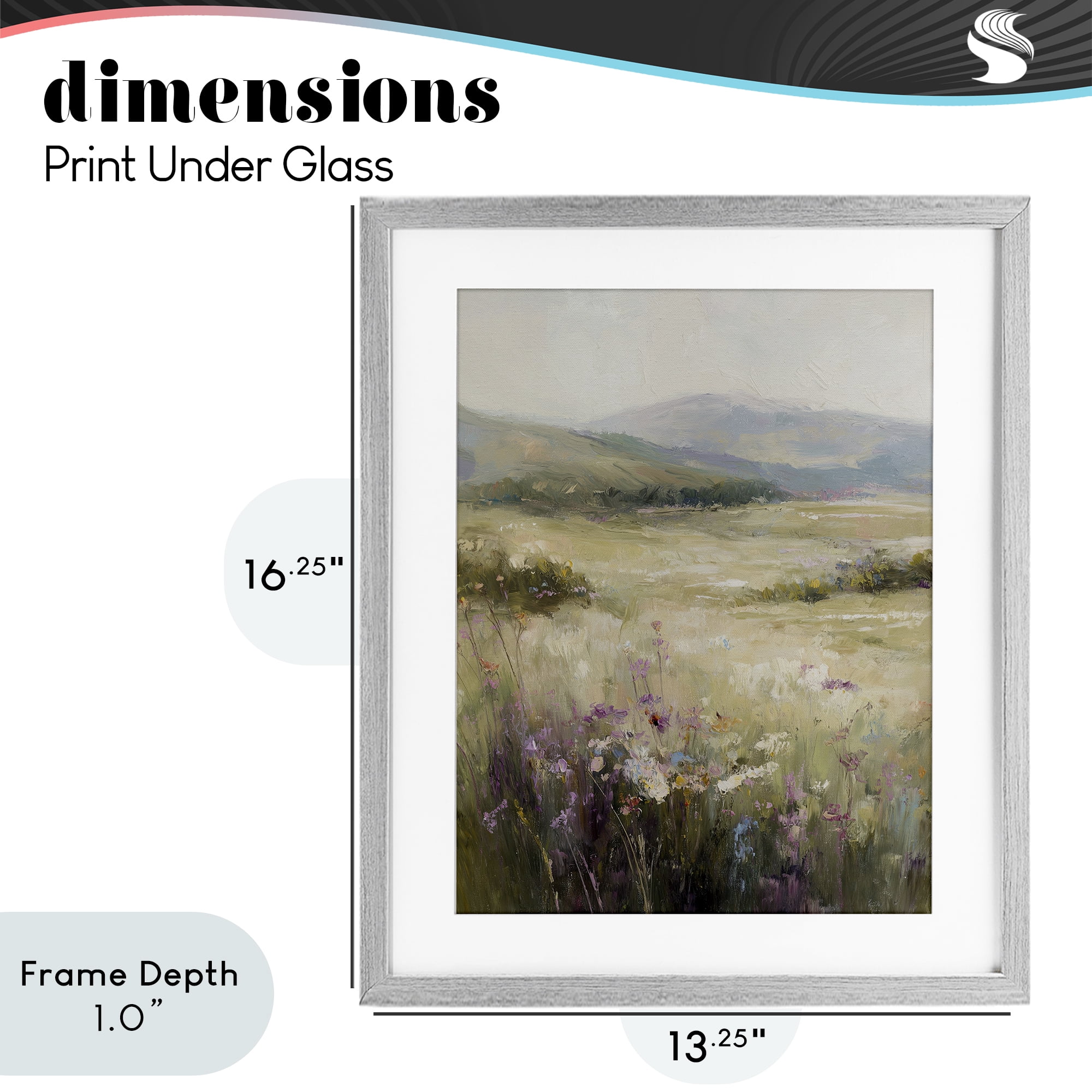 Stupell Industries Fields Of Serenity Gray Framed Print Under Glass, design by Svetlana Aleynikova