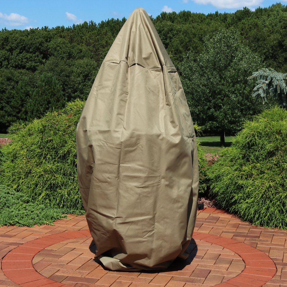 Sunnydaze Khaki Outdoor Water Fountain Cover, 80 Inch Diameter, 80 Inch