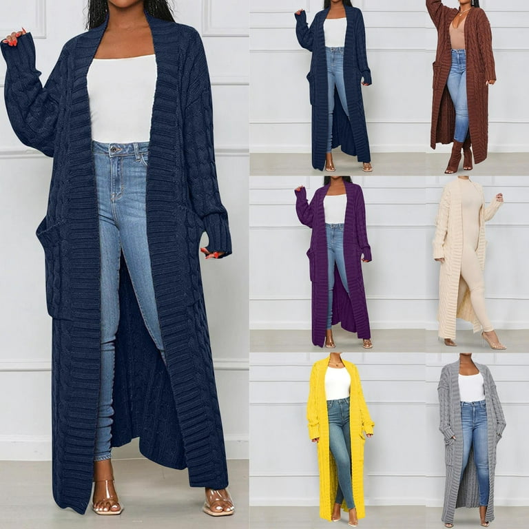 Cable Knit Duster Cardigan Sweater