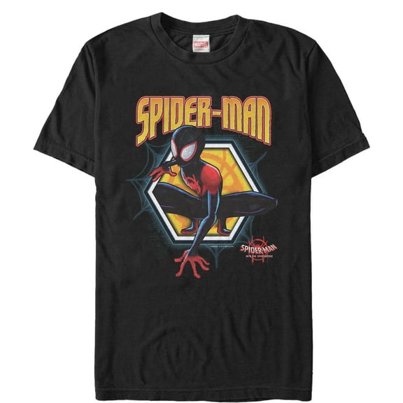 Men's Marvel Spider-Man: Into the Spider-Verse Hexagon  Graphic Tee Black X Large