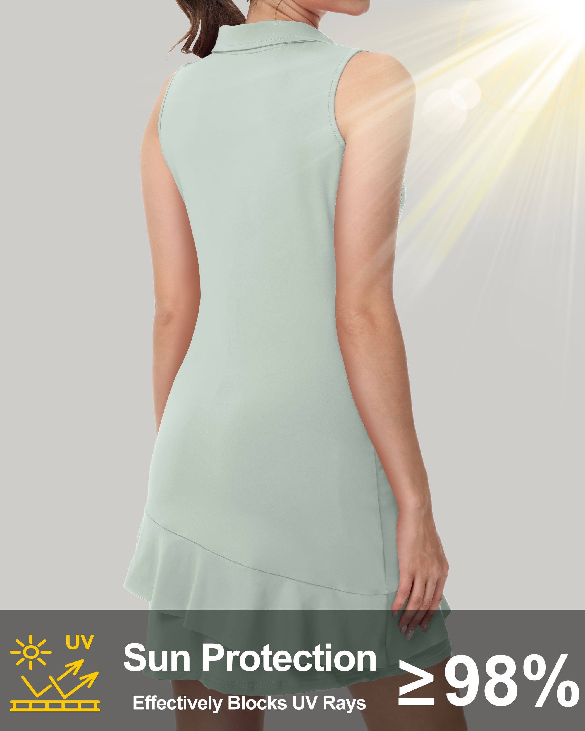 Tennis Dress for Women Golf Outfits with Shorts and Pockets Sleeveless Active Exercise Athletic Dresses for Women