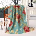 thumbnail image 2 of Pioneer Flower Floral Print Pattern Blanket,Comfortable Soft Lamb Wool Throw Blanket,All Season,Warm Lightweight Blankets for Sofa Bed Couch Living Room Chair,40"x50", 2 of 4
