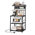 thumbnail image 1 of VEVOR Kitchen Bakers Rack, 4.6ft Power Cable Bakers Rack with Power Outlet, Kitchen Stand with X-Shaped Support Bar, 8 S-Shaped Hooks, Coffee Bar Stand for Dishes, Spice Bottles, Built-In Power Strip, 1 of 9