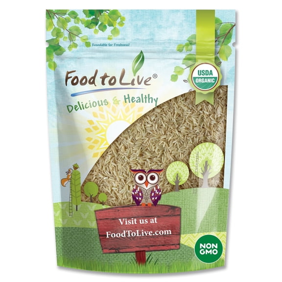 Organic Long Grain Brown Rice, 2 Pounds — Non-GMO, Raw, Vegan, Kosher — by Food to Live