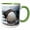 Green/White, variant on 3drose, Gentoo Penguins, Neko Harbor, Antarctica-an01 Ksu0188 - Keren Su, 11oz Two-tone Black Mug