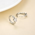 thumbnail image 3 of Cubic Zirconia Hoop Earrings for Women, Heart Star Square Teardrop Triangle Rectangle Horse Eye Round CZ Stainless Steel Huggie earrings, 3 of 7