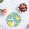 thumbnail image 4 of FMSHPON Lemon Set of 4 Round Coaster for Drinks, Absorbent Ceramic Stone Coasters Cup Mat with Cork Base for Home Kitchen Room Coffee Table Bar Decor, 4 of 6