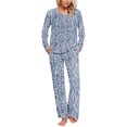 thumbnail image 2 of Rbaofujie Shorts Pajama Set Ladies' Gradient Printed Casual Top Pants Pajama Set Pajama Set, 2 of 6