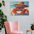 thumbnail image 3 of Fenyluxe Canvas Print Wall Art Crab Theme Ready To Hang Home Decor for Living Room Bathroom Office Hotel Office Salon 16x12in, 3 of 6