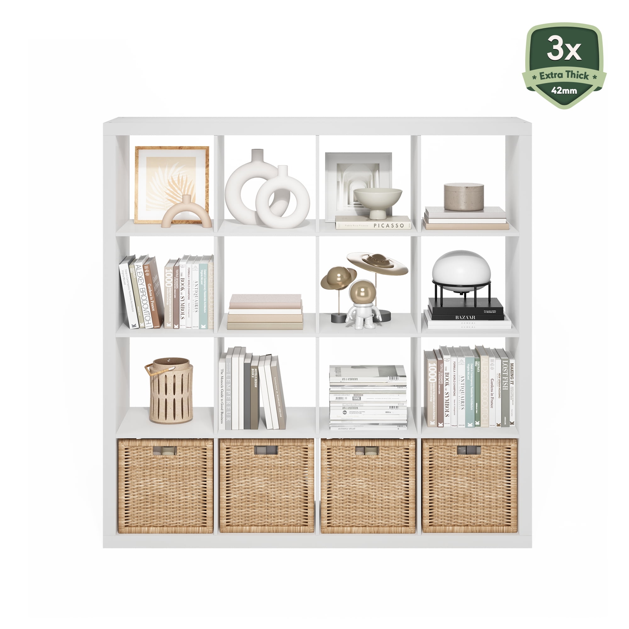 Furinno Daly 8-Cube Horizontal Bookcase, Bookshelf, Storage Organizer, 35 Width, Espresso