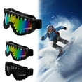 thumbnail image 2 of Vintage Rivet Ski Goggles, Rhinestone Snowboard Goggles for Men Women, Colorful Lens with Snowflake Pattern, Triple Anti-Fog PC Goggle, 2 of 6