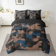 thumbnail image 2 of Erosebridal Violet Camouflage Bedding Sets Twin Size, Vintage Graffiti Comforter Sets with Sheets, Military Theme Reversible Bedding Twin Size, Super Cozy Room Decorative, 7pcs, 2 of 6