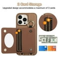 thumbnail image 6 of ELEHOLD Case for iPhone 11,Detachable Lanyard Crossbody Leather Wallet Case with Ring Holder & Mirror,Brown, 6 of 8