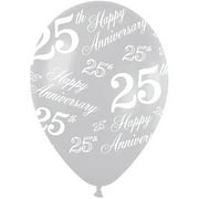 25th Silver Anniversary Latex Balloons