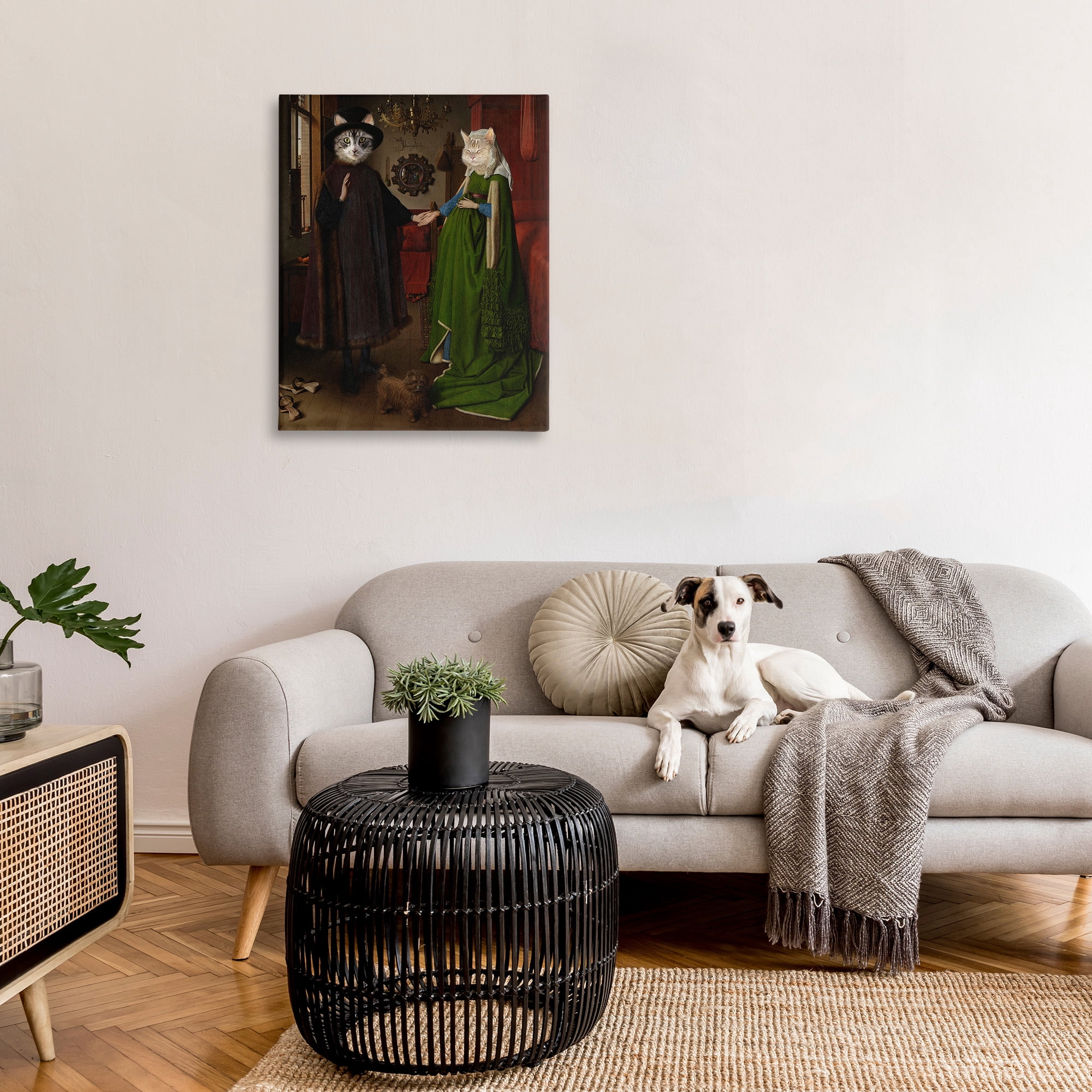 Stupell Industries Classic Painting with Cats Animals & Insects Painting Gallery Wrapped Canvas Art Print Wall Art, 30 x 40