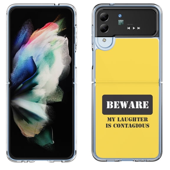 Shockproof Bumper Phone Case for Samsung Galaxy Z Flip 4 5G, by OneToughShield ® - Laughter