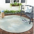 thumbnail image 2 of SAFAVIEH Beach House Janine Medallion Indoor/Outdoor Area Rug, Cream/Aqua, 4' x 4' Round, 2 of 6