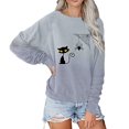 thumbnail image 2 of Sudadera de cuello redondo de Color degradado con estampado de araña y gato divertido de Halloween para mujer, Top de manga larga Fridja fjkfkj716, 2 of 4