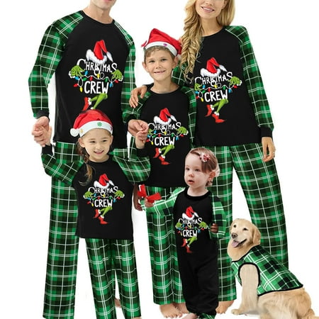 

Family Christmas Pjs Matching Sets Christmas Crew Pajamas for Family Christmas Elf Pjs Holiday Xmas Jammies Set