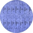 thumbnail image 1 of Ahgly Company Indoor Round Abstract Blue Contemporary Area Rugs, 6' Round, 1 of 4