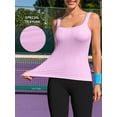 thumbnail image 4 of ANFERRY Workout Ribbed Tank Tops for Women Square Neck Seamless Camisoles with Built in Bra Athletic Yoga Top, 4 of 7