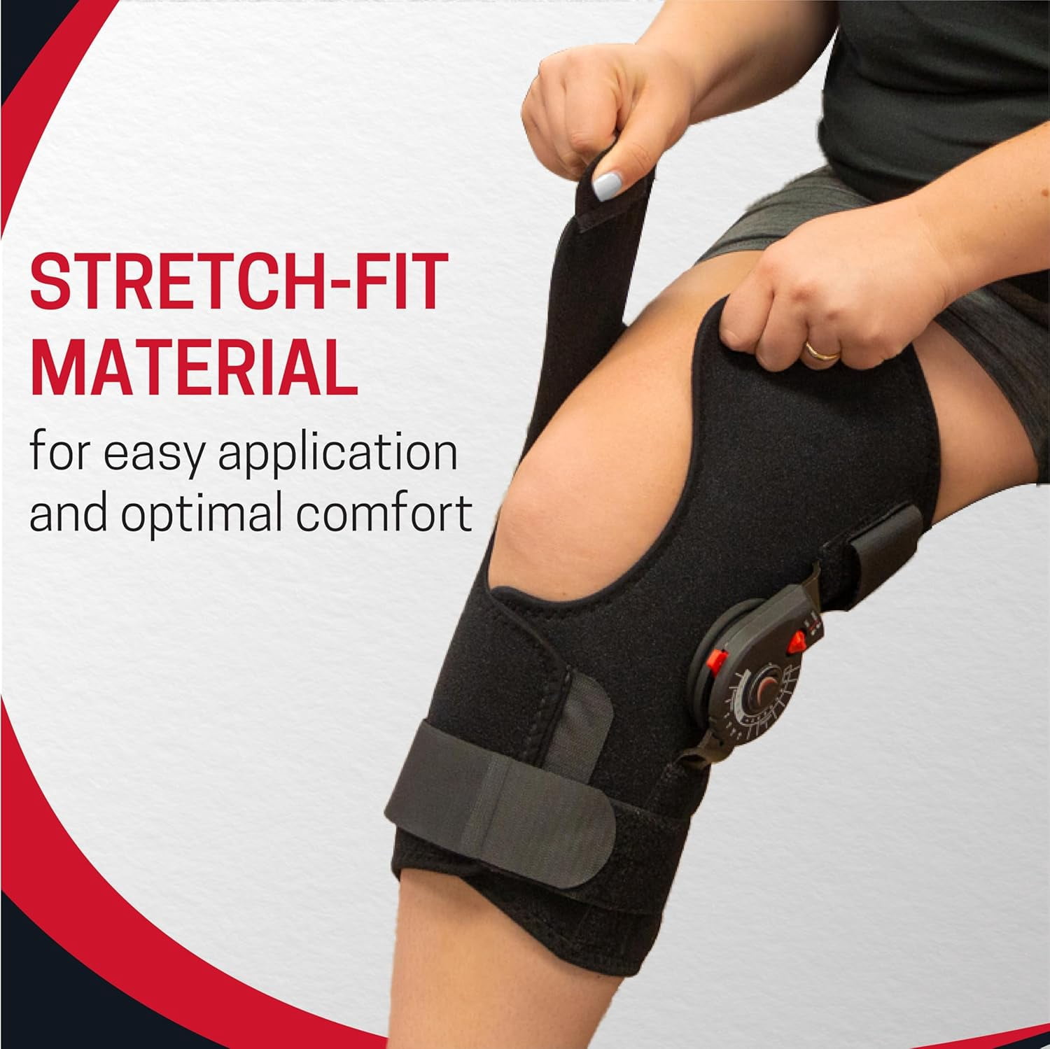 Ezy Wrap Rally ROM Hinged Knee Brace – Adjustable Motion Control Knee Support with Removable Hinges for Stable Recovery