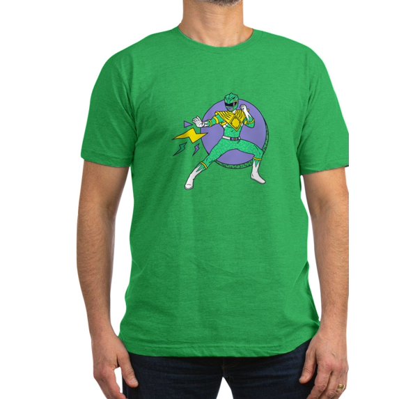 CafePress - Green Ranger Lightning Bolts Men's Classic T Shirt - Men's Fitted T-Shirt