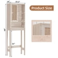 thumbnail image 2 of Over The Toilet Storage Cabinet Bathroom Shelves Organizer Space Saver Freestanding Restroom Shelf with Doors Anti-Tip Device Adjustable Shelf, Grey White, 2 of 7