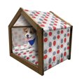 thumbnail image 1 of Mid Century Pet House, Big Circular Spots and Oval Shapes Combined the of Geometry, Outdoor & Indoor Portable Dog Kennel with Pillow and Cover, 5 Sizes, Grey Red White, by Ambesonne, 1 of 5
