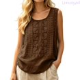 thumbnail image 2 of Lixiuxyad Cute Tank Tops for Women Elegant Embroidered Sleeveless Top For Relaxed Fit Tank With Casual Vibe Without Logo,Brown L, 2 of 6