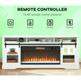 thumbnail image 6 of Fireplace TV Stand for Television up to 71'' with Storage and Farmhouse Sliding Barn Doors, Entertainment Center with Cabinet and Shelves, Media Console for Living Room, White, 6 of 7