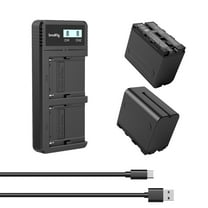 SmallRig 3823 Sony Batteries (2 Pack) and USB Dual Charger Sony NP-F970, Black