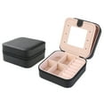 thumbnail image 2 of Unique Bargains Jewelry Box Small PU Leather Jewelry Organizer Case Storage Display Holder Black, 2 of 8