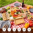 thumbnail image 7 of 14" Rotating Charcuterie Board with Protective Lid - Expanding Cheese Tray with 17 Accessories - Portable Removable Servers Trays for Outdoor Picnics, Parties, Housewarming Gift, 7 of 7