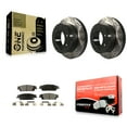 thumbnail image 1 of Transit Auto Rear Coated Drilled Slotted Disc Brake Rotors and Semi-Metallic Pads Kit for Car 2017-2019 Chevrolet Suburban with 8 Lug Wheels KDF-100429, 1 of 11