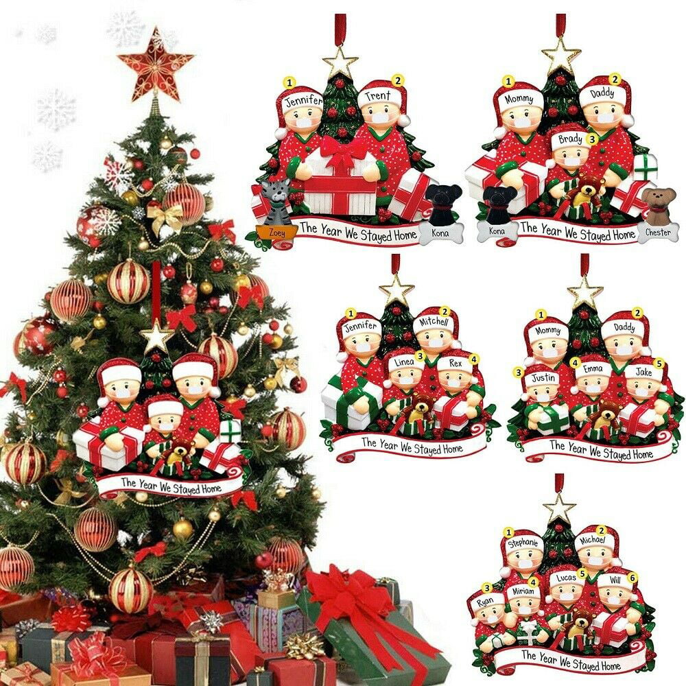2020 Christmas Hanging Ornament Personalized Family Name DIY Xmas Tree Decor 